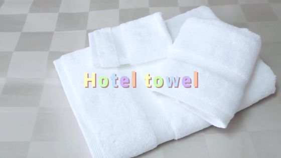 Luxury 100% Cotton White Bath Hand Face Towel Set with Custom Embroidery Logo 70*140cm