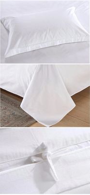 4 Pcs 60s 300tc 100% Cotton White Satin Bedding Set for Luxury 5 Star Resort Hotel