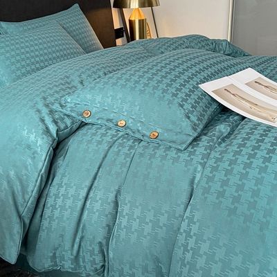 Add a Touch of Luxury to Your Bedroom with this Satin Jacquard Four Piece Bedding Set