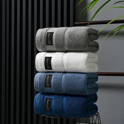 Pure Cotton Luxury Hotel Towel Set with Thick Striped Pattern and Jacquard Design