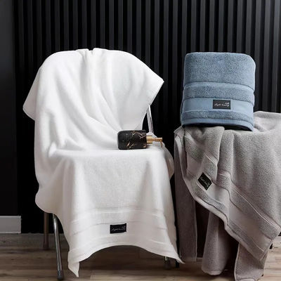 Hotel Towel Set Luxury Embroidered Thick Striped Pattern Jacquard Bath Towel Set for Hotel