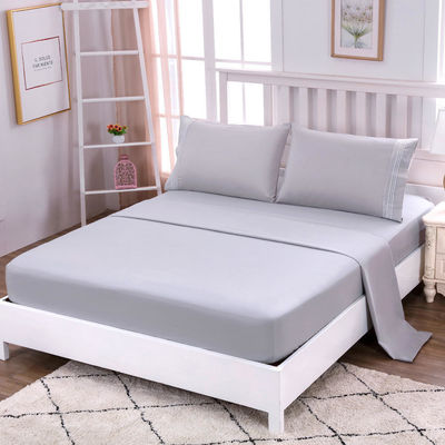 Super King Size Solid Microfiber Bedding Sheets Set with Woven Fabric and OEM Service