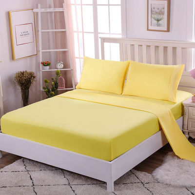 Super King Size Solid Microfiber Bedding Sheets Set with Woven Fabric and OEM Service