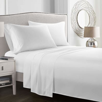 Sustainable Soft Bed Set 1800TC Solid Egyptian Cotton Fitted Sheet 4 Piece Quilt Bedding Set