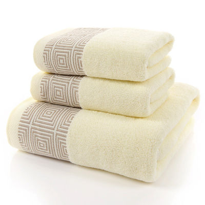 Thickened Absorbent 3pcs/1set Towels for Home Hotel Gift Sustainable 100% Cotton Fabric