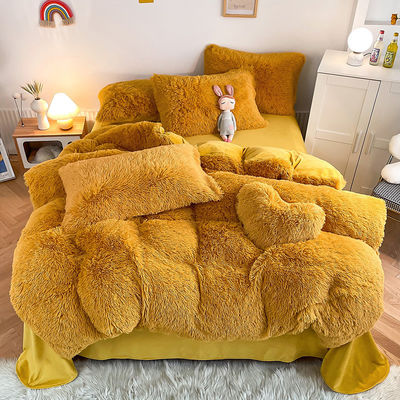 Age Group Adult Child Ginger Color Plain Dyed Duvet Cover Set for Winter Bed Linen