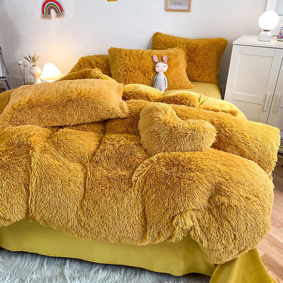 Age Group Adult Child Ginger Color Plain Dyed Duvet Cover Set for Winter Bed Linen