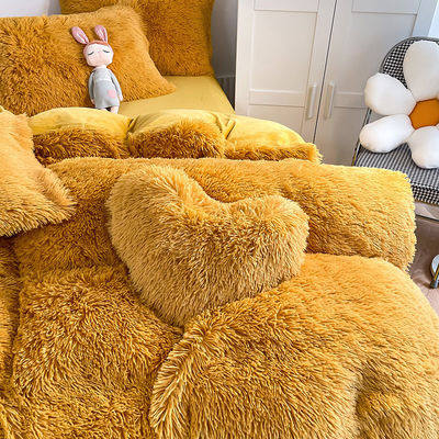 Age Group Adult Child Ginger Color Plain Dyed Duvet Cover Set for Winter Bed Linen
