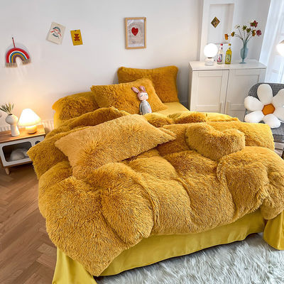 Age Group Adult Child Ginger Color Plain Dyed Duvet Cover Set for Winter Bed Linen