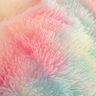 Rainbow Color Faux Fur Velvet Fluffy Plush Bedding Set for Modern Home and Decoration