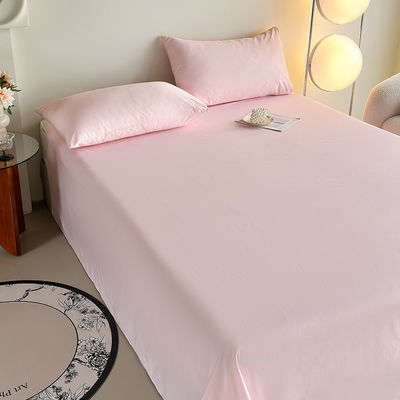 Customized Pure Cotton 60S 200TC Bed Linen Solid Color 133*72 Bed Sheet Set for Home Hotel