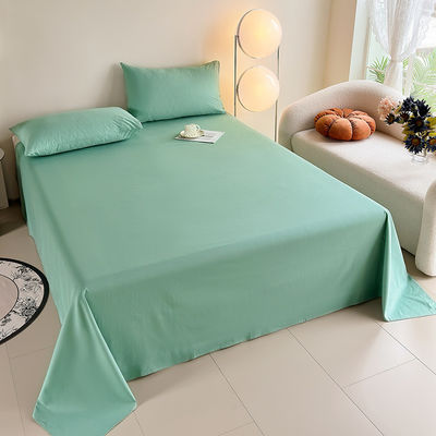 Customized Pure Cotton 60S 200TC Bed Linen Solid Color 133*72 Bed Sheet Set for Home Hotel