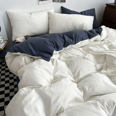 Reactive Printing 4 Piece Polyester Bedding Set with 2 Pillowcase Zipper Direct Supply
