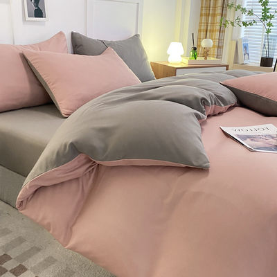 Reactive Printing 4 Piece Polyester Bedding Set with 2 Pillowcase Zipper Direct Supply