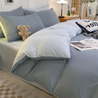 Reactive Printing 4 Piece Polyester Bedding Set with 2 Pillowcase Zipper Direct Supply