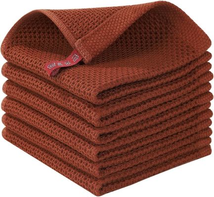 Pure Cotton Honeycomb Kitchen Square Towel Set with Hook Direct Solid Color