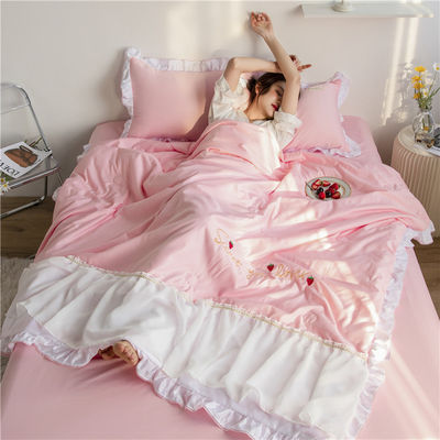 Luxury Embroidery Washed Silk Bedding Set Quilt Filled Soft and Breathable Bed Sheet 2024