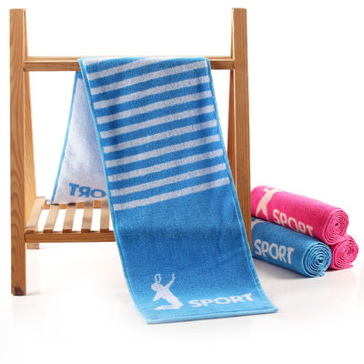 Color Woven Cotton Sports Towel 27.5*110 Size Logo Perfect for Badminton and Tennis