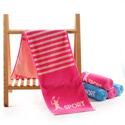 Color Woven Cotton Sports Towel 27.5*110 Size Logo Perfect for Badminton and Tennis
