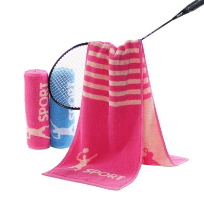 Color Woven Cotton Sports Towel 27.5*110 Size Logo Perfect for Badminton and Tennis