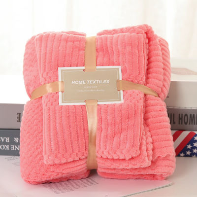Thickened Microfiber Coral Fleece Bath Towel Set 2 in 1 for Square 250GSM Face Towel