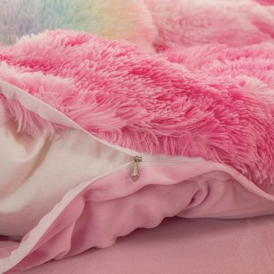 Fabric Density 173 * 118 Colored 4-Piece Mink Crystal Milk Rabbit Velvet Bedding Set
