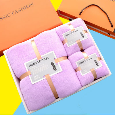 Thick Coral Fleece Soft Absorbent Microfiber Towel Set 1 Set 35*75 70*140 Custom Logo