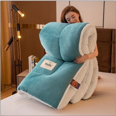 Home 2023 Thicken Light Pink Solid Soft Comforters Set for Winter Super Warm Bedding