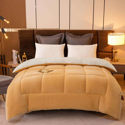 Home 2023 Thicken Light Pink Solid Soft Comforters Set for Winter Super Warm Bedding