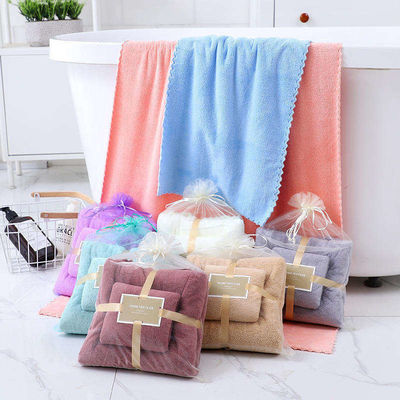Knitted Microfiber Coral Fleece Bathroom Bath Towel Sets Perfect for Everyone's Needs