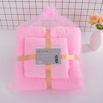 Thick and Absorbent Coral Fleece Bath Towel Set with Customized Printing Designs