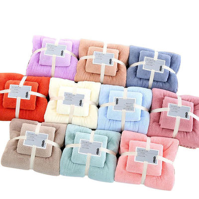 Coral Fleece Cooling Turkish Towel Set 5 Star Colorful Zero Twist Gift Set Bath Towel
