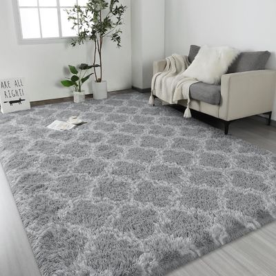 Travel Fluffy Geometric Rug for Kids Nursery Non Slip Modern Area Carpet Made of Polyester