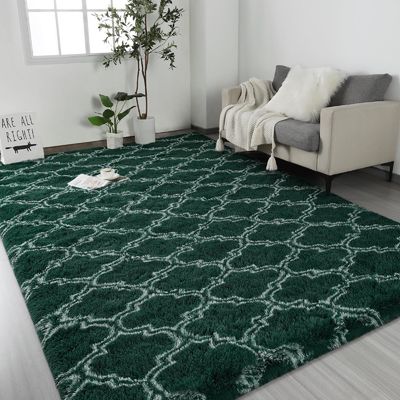 Travel Fluffy Geometric Rug for Kids Nursery Non Slip Modern Area Carpet Made of Polyester