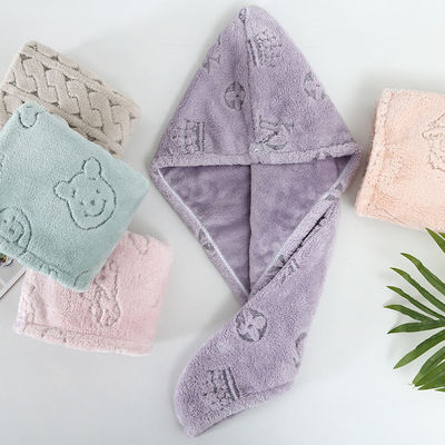 Soft and Skin-Friendly Microfiber Dry Hair Cap Fast Absorbent 65*25cm Novelty Pattern