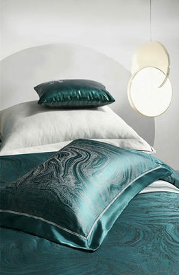 Rotary Screen Printed Luxury 19mm Silk Cotton Jacquard 4Pcs Quilt Cover Bedding Set