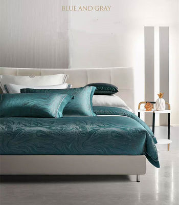 Rotary Screen Printed Luxury 19mm Silk Cotton Jacquard 4Pcs Quilt Cover Bedding Set