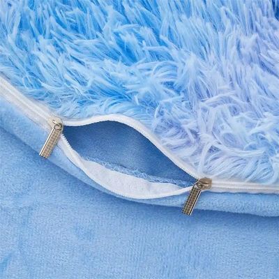 Blue Tie Dye Gradient Shaggy Warm Mink Velvet Duvet Bedding Set for Winter 500TC Gifts