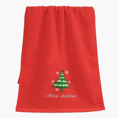 Christmas Gift Box 100% Cotton Towel Set with Knitted Design and Custom Embroidery