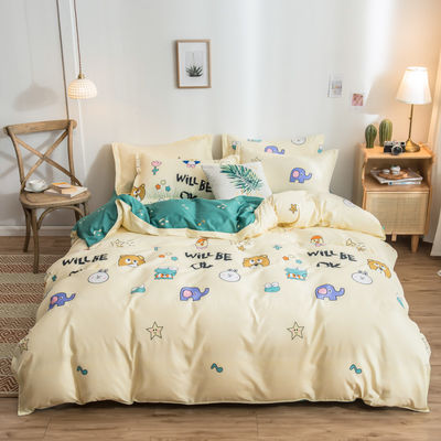 Reactive Printing Luxury 4pcs Bedding Set for Customized Single Double Queen King Size
