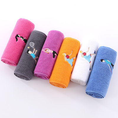 Pure Cotton Sports Towel for All Ages Plain Weave Sweat-Wicking and Water-Absorbing