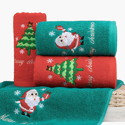 Christmas Embroidered Hand Towel Set 100% Cotton Bath Towels in Gift Box for Everyone