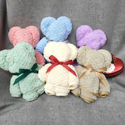 Best Gift Private Label Cute Bear Shower Microfiber Soft Gift Sets Face Towels 35*75cm