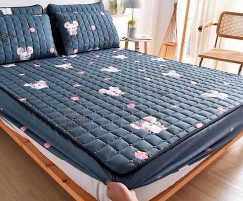 Home Quilted Fittings Custom Printed Brushed Mattress Protectors for Bed Protection Pad