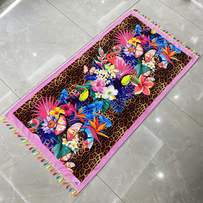 Customized Designs Supported Super Soft Printed Microfiber 100% Polyester Beach Towel