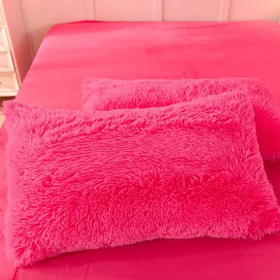 Customizable Modern Style Rainbow Color Faux Fur Velvet Fluffy Plush Soft Bedding Set
