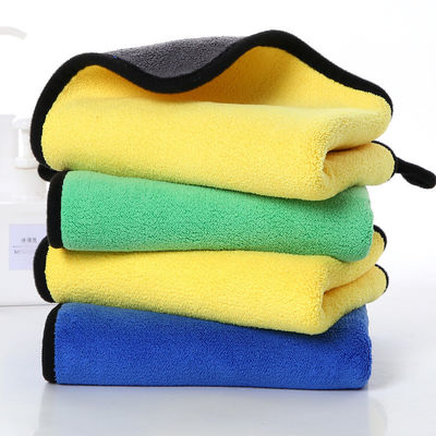Custom Thicken Plush Car Cleaning Cloth 40x40 Colorful Car Towels with Edge Microfiber