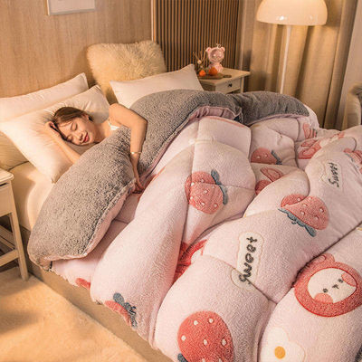 Modern Style Super Soft Warm Cozy Polyester Quilt Fabric King Size Fitted Bedding Set