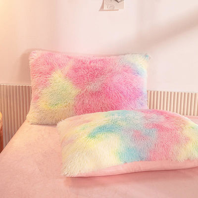 Full Size Bedding Set with Plant Pattern and Reactive Printing in Mink Velvet Material