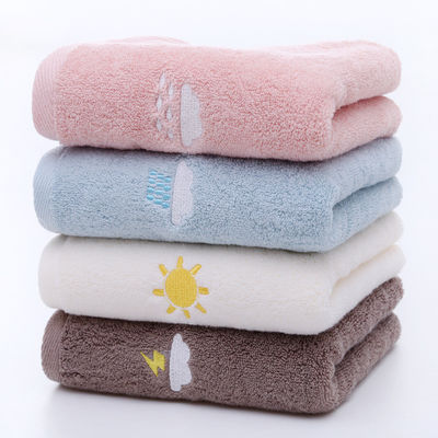 All-aged Customized Size Embroidery Logo Cotton Towel For Men Women Soft Thickened Towels SOLID COLOR